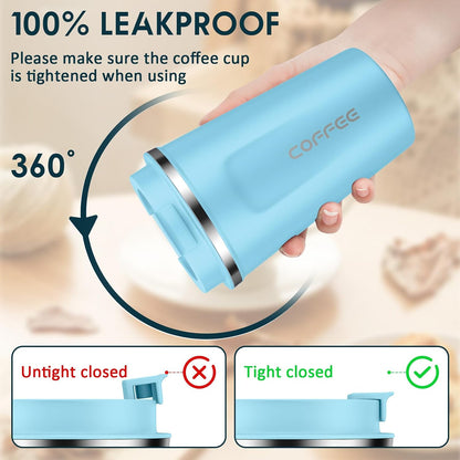 CS COSDDI 12 oz Coffee mug - Stainless Steel Coffee Cup with Leakproof Lid | Stainless Steel Double-wall insulation, 6-Hour Heat Retention, 360°Leak proof, BPA-free, Reusable And To Go Coffee Mug