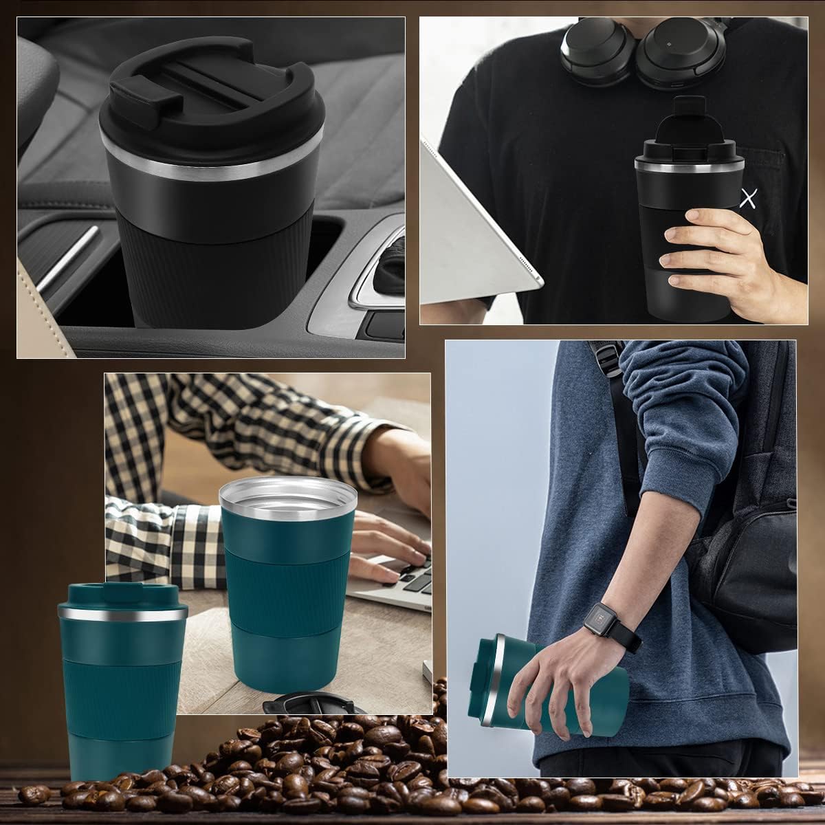 CS COSDDI 12 oz Coffee mug - Stainless Steel Coffee Cup with Leakproof Lid | Stainless Steel Double-wall insulation, 6-Hour Heat Retention, 360°Leak proof, BPA-free, Reusable And To Go Coffee Mug