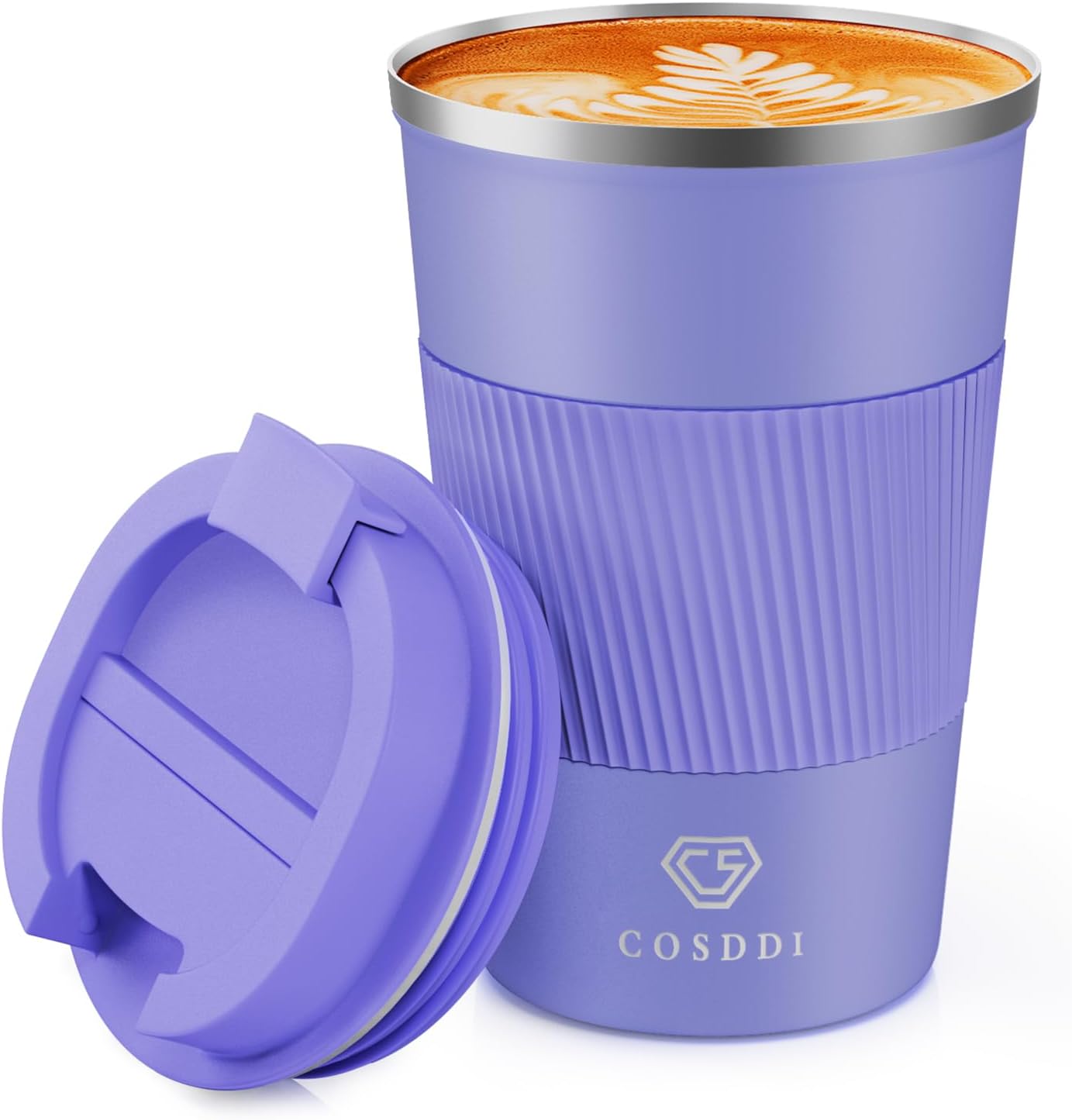 CS COSDDI 12 oz Coffee mug - Stainless Steel Coffee Cup with Leakproof Lid | Stainless Steel Double-wall insulation, 6-Hour Heat Retention, 360°Leak proof, BPA-free, Reusable And To Go Coffee Mug