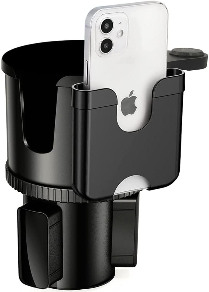 Cup Holder Expander, Adjustable Car Cup Holder for Car with Phone Holder, Automotive Cupholders for for Yeti, Hydro Flasks Bottle with Expandable Base, Cars Cupholder Insert