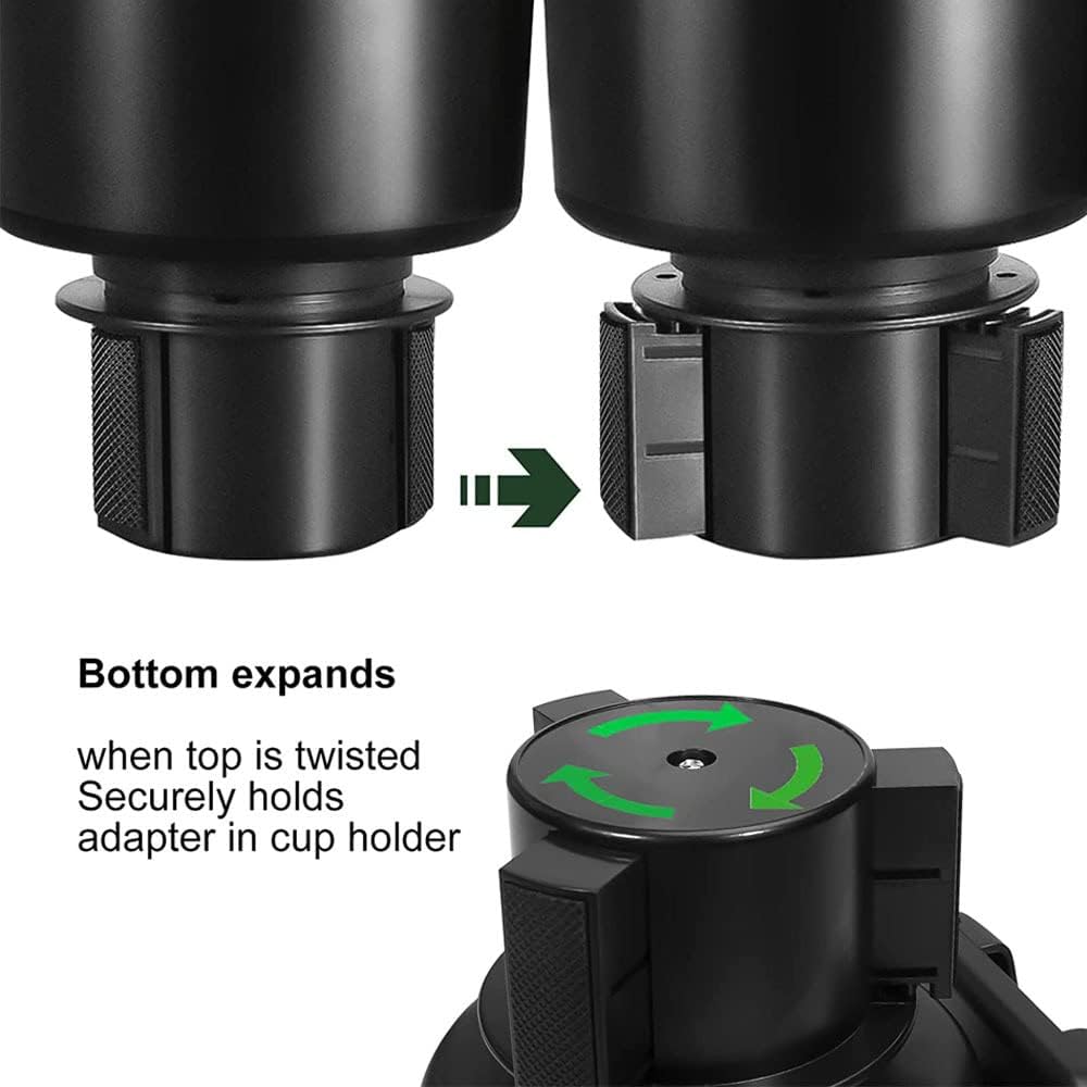 Cup Holder Expander, Adjustable Car Cup Holder for Car with Phone Holder, Automotive Cupholders for for Yeti, Hydro Flasks Bottle with Expandable Base, Cars Cupholder Insert