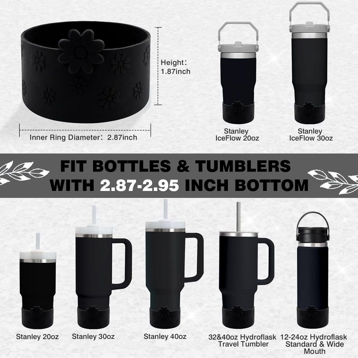 Flower Protective Silicone Boot for Stanley Cup 30/40 OZ