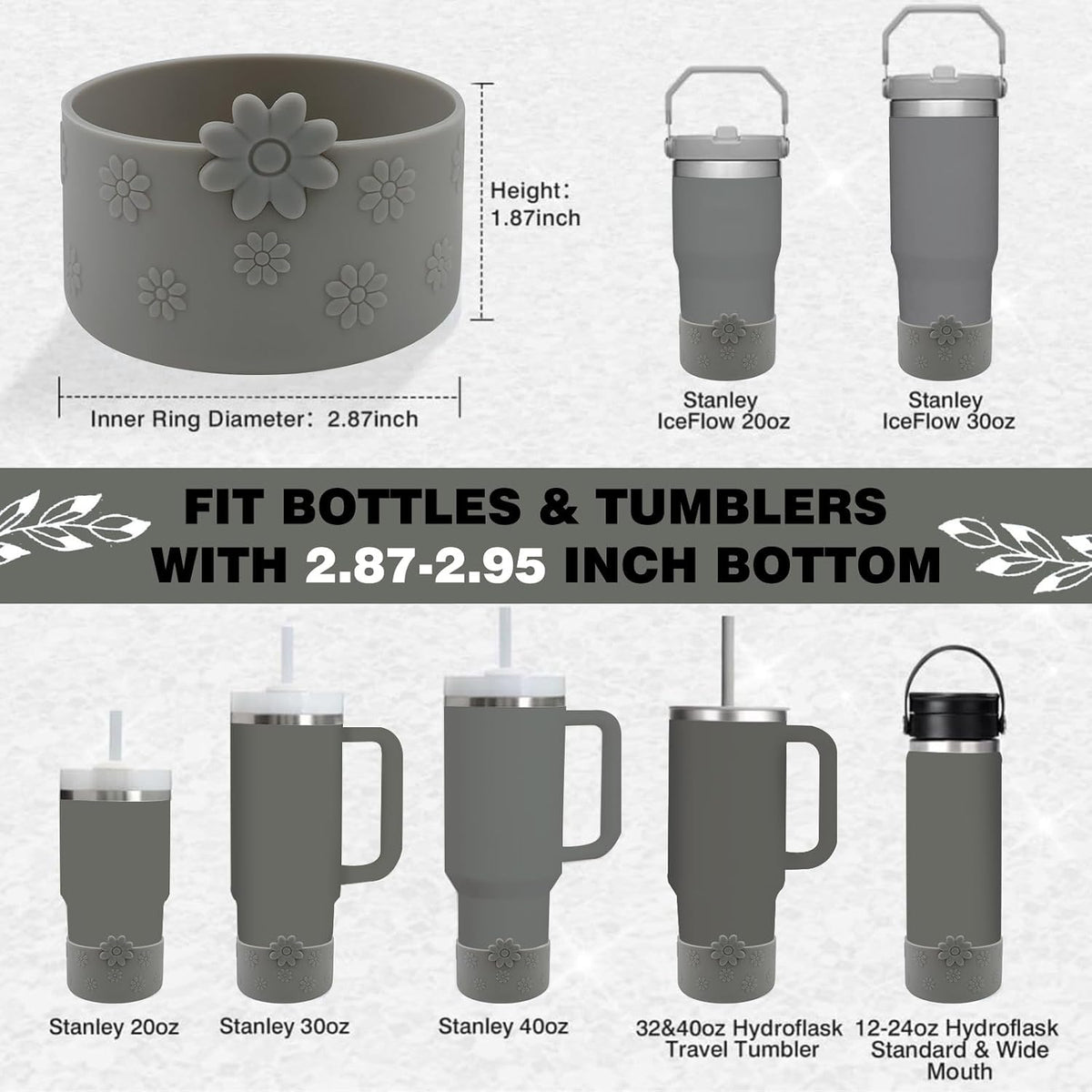 Flower Protective Silicone Boot for Stanley Cup 30/40 OZ