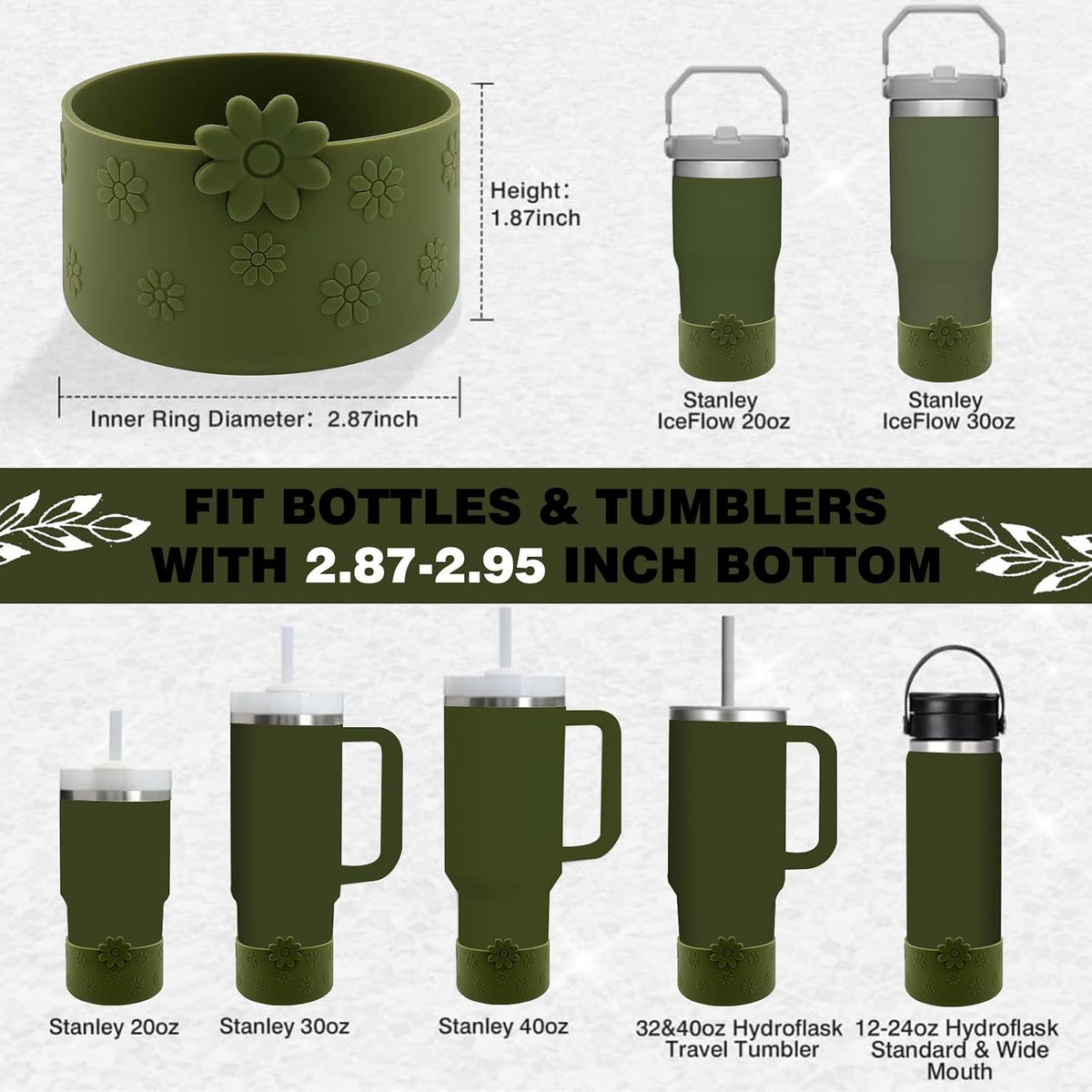 Flower Protective Silicone Boot for Stanley Cup 30/40 OZ