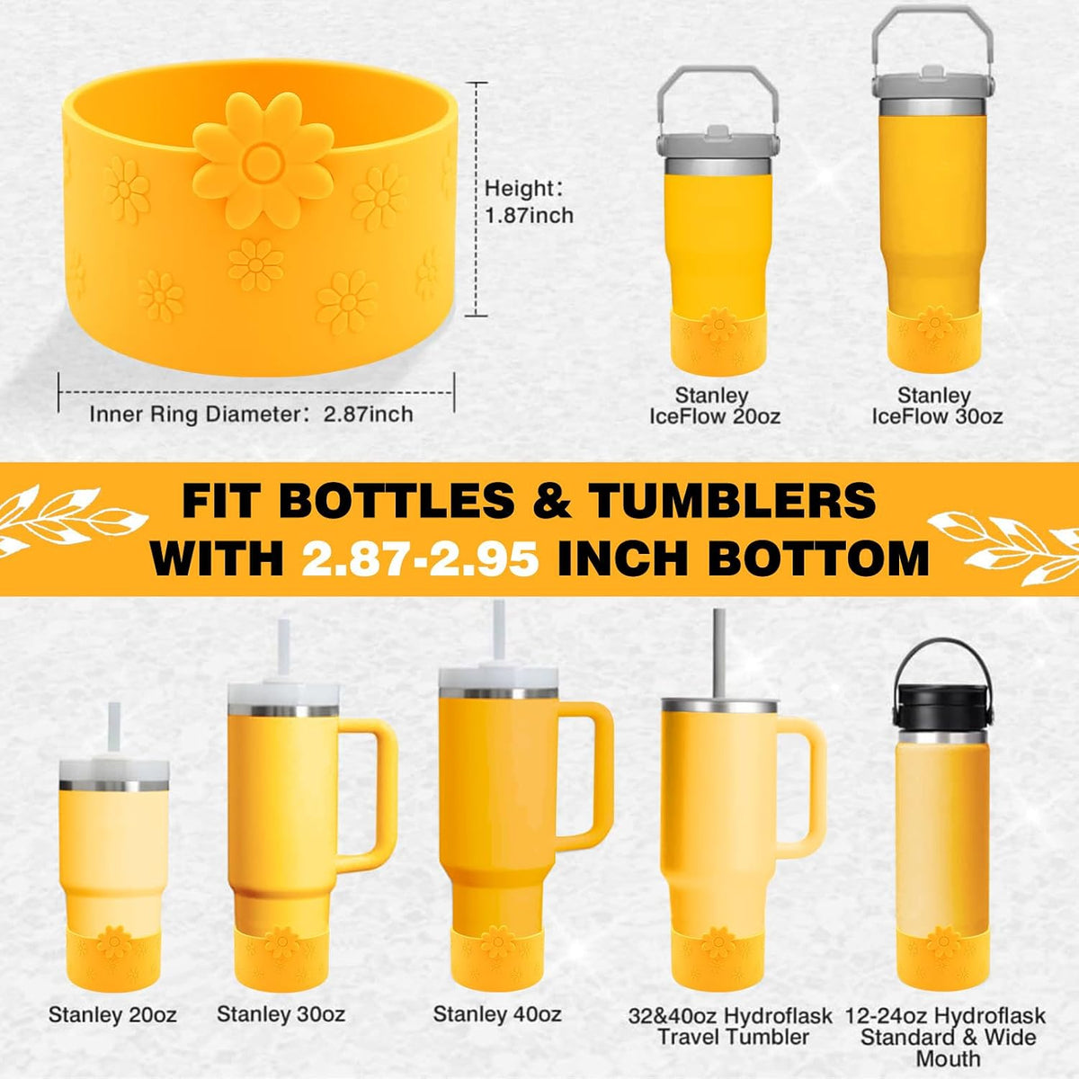 Flower Protective Silicone Boot for Stanley Cup 30/40 OZ
