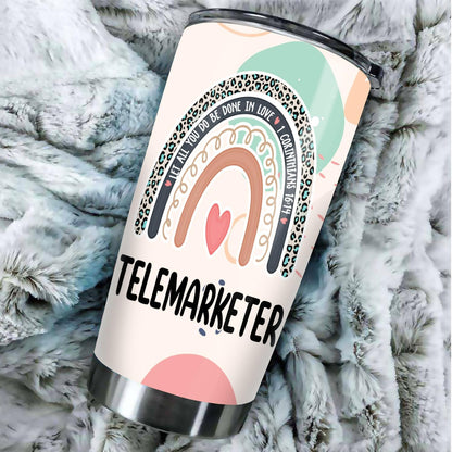 Let All You Do Be Done In Love Postal Clerk Tumbler Stainless Steel 20oz, Office Gifts Women Men Work Friends Coworker, Driking Coffee Cup For Birthday Christmas - Colors O