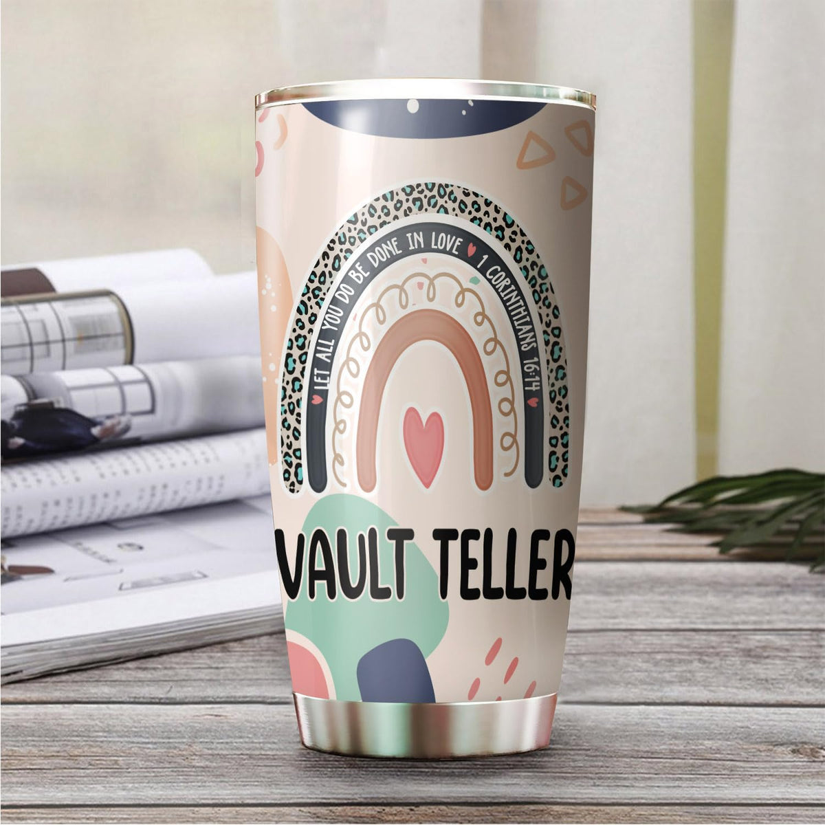 Let All You Do Be Done In Love Postal Clerk Tumbler Stainless Steel 20oz, Office Gifts Women Men Work Friends Coworker, Driking Coffee Cup For Birthday Christmas - Colors O
