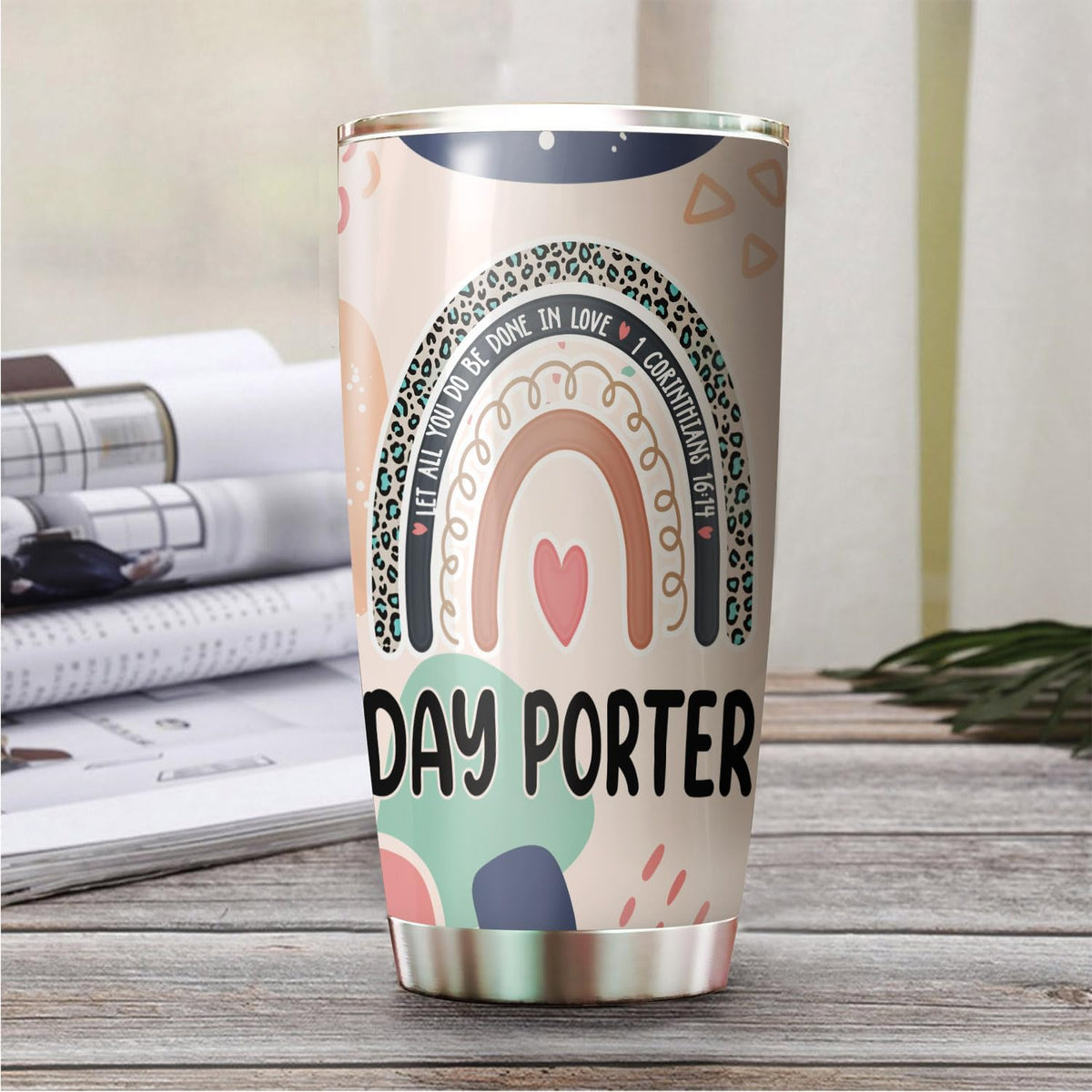 Let All You Do Be Done In Love Postal Clerk Tumbler Stainless Steel 20oz, Office Gifts Women Men Work Friends Coworker, Driking Coffee Cup For Birthday Christmas - Colors H