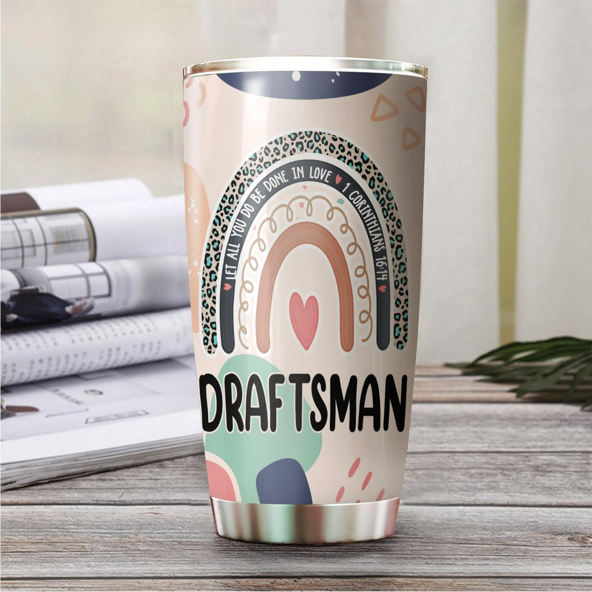 Let All You Do Be Done In Love Postal Clerk Tumbler Stainless Steel 20oz, Office Gifts Women Men Work Friends Coworker, Driking Coffee Cup For Birthday Christmas - Colors H