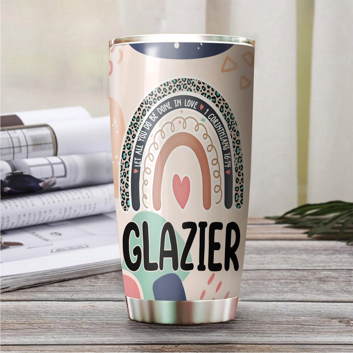 Let All You Do Be Done In Love Postal Clerk Tumbler Stainless Steel 20oz, Office Gifts Women Men Work Friends Coworker, Driking Coffee Cup For Birthday Christmas - Colors H