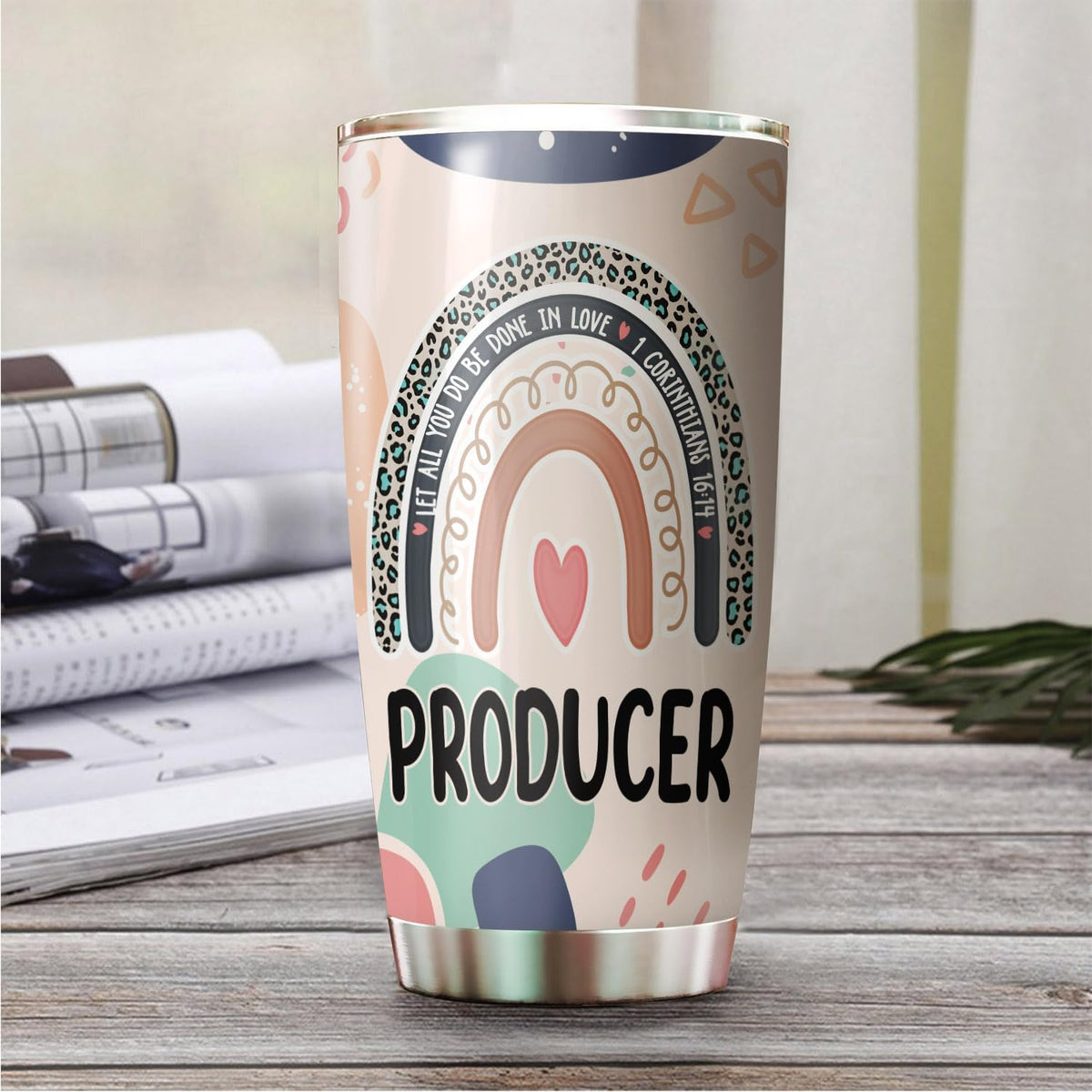 Let All You Do Be Done In Love Postal Clerk Tumbler Stainless Steel 20oz, Office Gifts Women Men Work Friends Coworker, Driking Coffee Cup For Birthday Christmas - Colors H