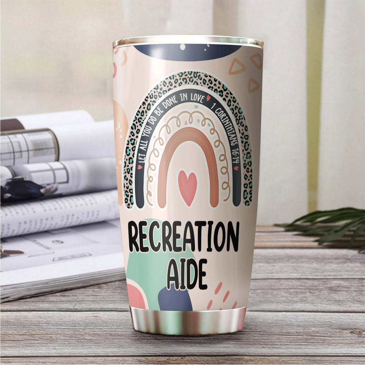 Let All You Do Be Done In Love Postal Clerk Tumbler Stainless Steel 20oz, Office Gifts Women Men Work Friends Coworker, Driking Coffee Cup For Birthday Christmas - Colors H