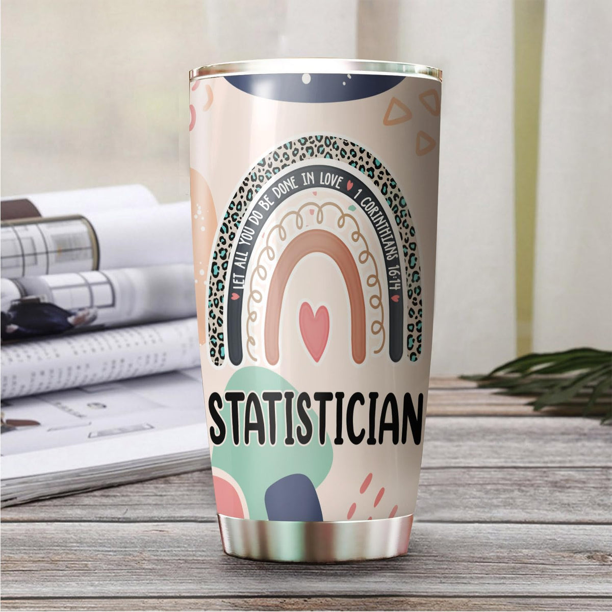 Let All You Do Be Done In Love Postal Clerk Tumbler Stainless Steel 20oz, Office Gifts Women Men Work Friends Coworker, Driking Coffee Cup For Birthday Christmas - Colors H