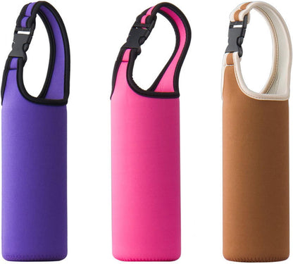 3PCS Water Bottle Carrier 16oz-21oz, Neoprene Sleeve Cup Holder Pouch with Carrying Handle for All Portable Sport Water Bottle