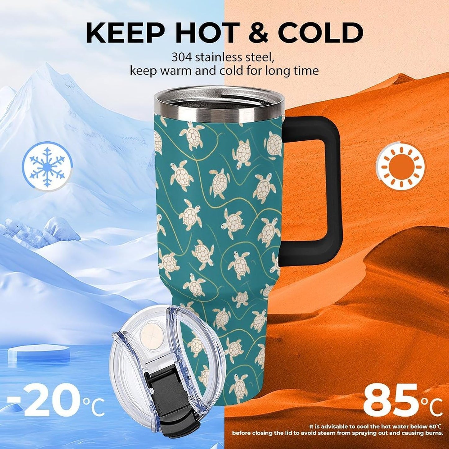Leakproof Tumbler Vacuum Sealed Car Holder Friendly For Travel Simple Minimalist White Poppy Flower Pattern Coffee Mug Light Rose Red-style-27 - Colors A