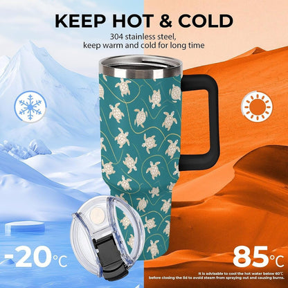 Leakproof Tumbler Vacuum Sealed Car Holder Friendly For Travel Simple Minimalist White Poppy Flower Pattern Coffee Mug Light Rose Red-style-27 - Colors A