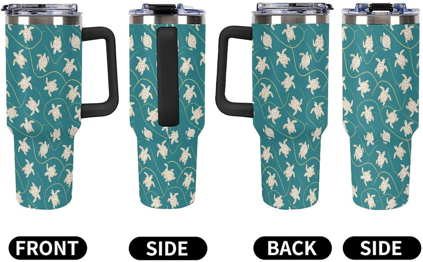Leakproof Tumbler Vacuum Sealed Car Holder Friendly For Travel Simple Minimalist White Poppy Flower Pattern Coffee Mug Light Rose Red-style-27 - Colors A