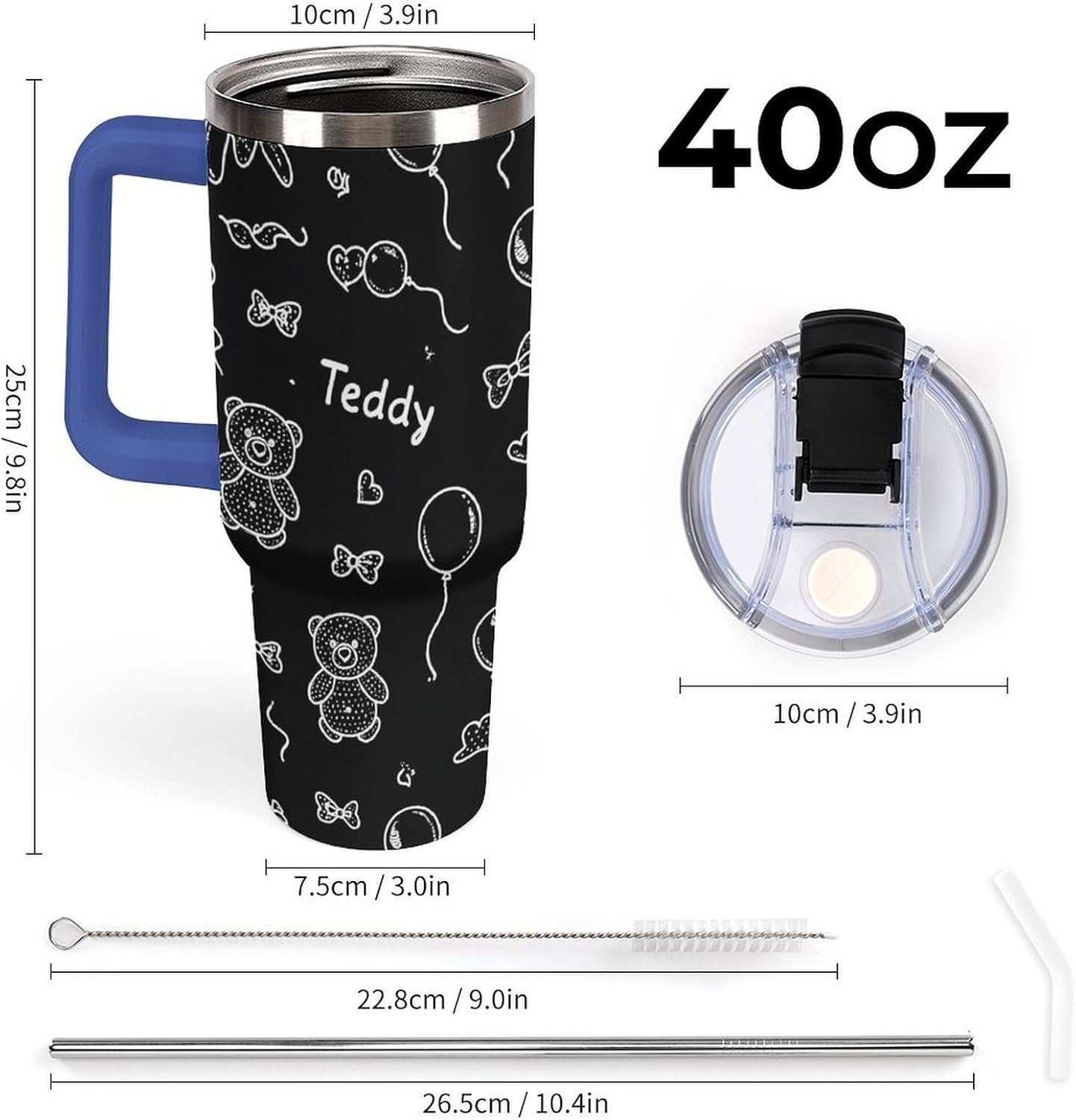 Leakproof Tumbler Vacuum Sealed Car Holder Friendly For Travel Simple Minimalist White Poppy Flower Pattern Coffee Mug Light Rose Red-style-27 - Colors A