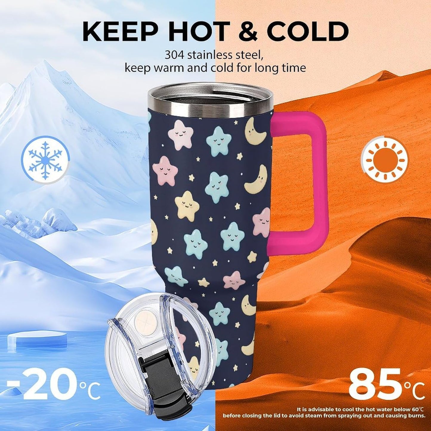 Leakproof Tumbler Vacuum Sealed Car Holder Friendly For Travel Simple Minimalist White Poppy Flower Pattern Coffee Mug Light Rose Red-style-27 - Colors A