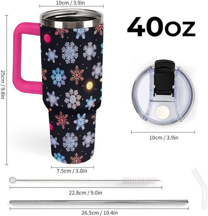 Leakproof Tumbler Vacuum Sealed Car Holder Friendly For Travel Simple Minimalist White Poppy Flower Pattern Coffee Mug Light Rose Red-style-27 - Colors A