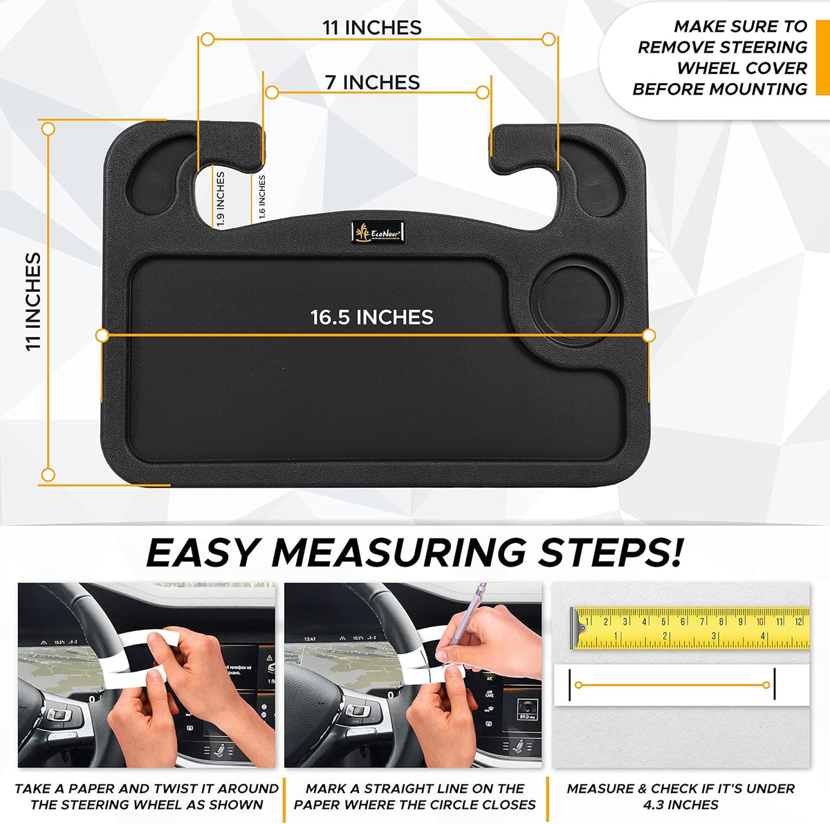 2 in 1 Car Steering Wheel Desk | Car Tray for Laptop