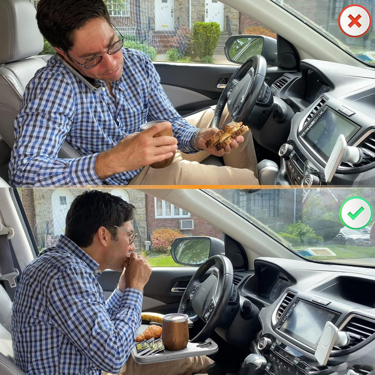2 in 1 Car Steering Wheel Desk | Car Tray for Laptop