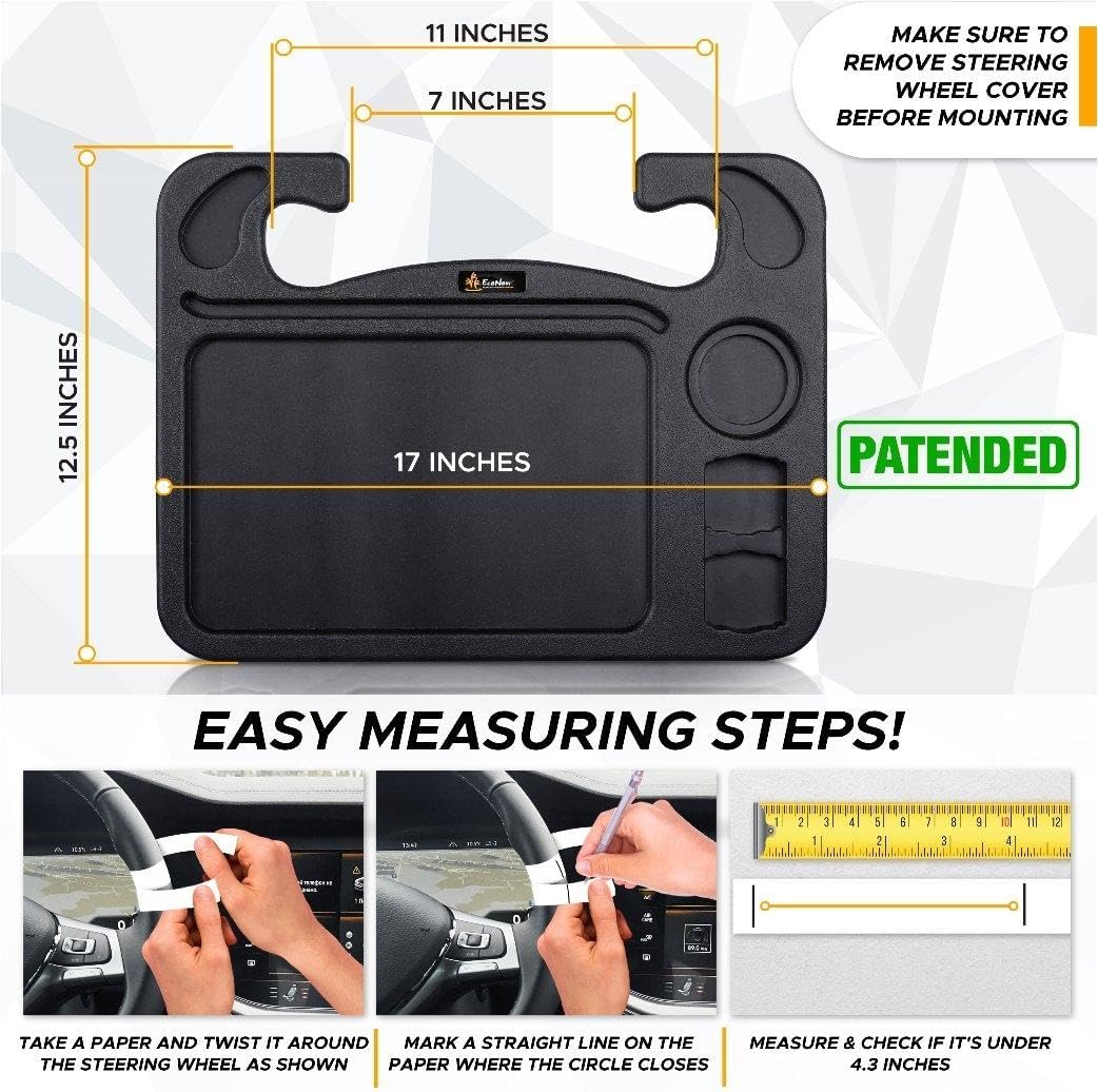 2 in 1 Car Steering Wheel Desk | Car Tray for Laptop