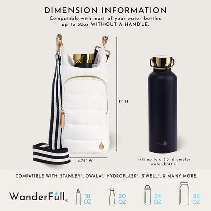 Original HydroBag Crossbody Water Bottle Holder with Phone Pocket, Fits Water Bottles up to 32 oz - Colors A
