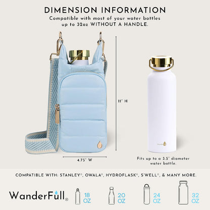 Original HydroBag Crossbody Water Bottle Holder with Phone Pocket, Fits Water Bottles up to 32 oz - Colors A
