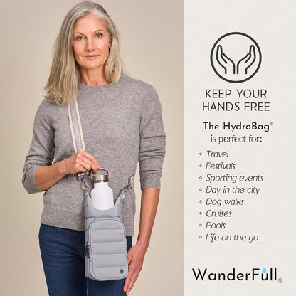 Original HydroBag Crossbody Water Bottle Holder with Phone Pocket, Fits Water Bottles up to 32 oz - Colors A