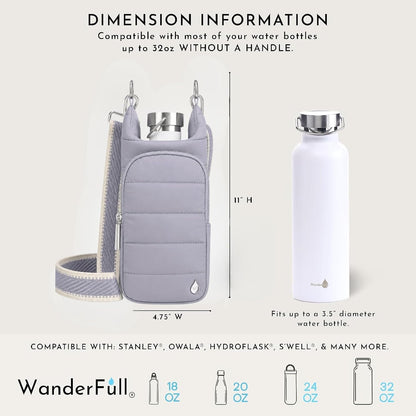 Original HydroBag Crossbody Water Bottle Holder with Phone Pocket, Fits Water Bottles up to 32 oz - Colors A