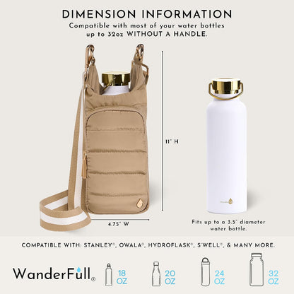 Original HydroBag Crossbody Water Bottle Holder with Phone Pocket, Fits Water Bottles up to 32 oz - Colors A