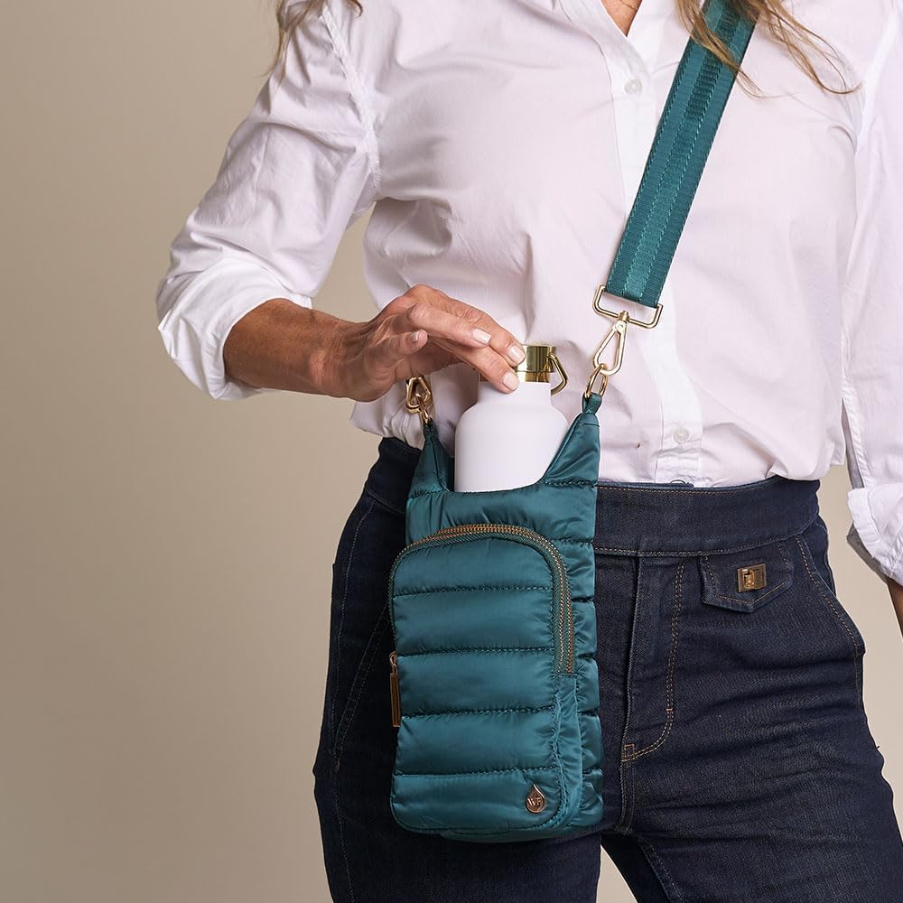 Original HydroBag Crossbody Water Bottle Holder with Phone Pocket, Fits Water Bottles up to 32 oz - Colors A