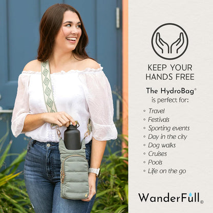 Original HydroBag Crossbody Water Bottle Holder with Phone Pocket, Fits Water Bottles up to 32 oz - Colors A