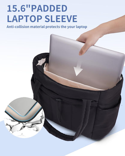 Tote Bag for Women, Puffy Handbags for Work, Travel, Nurse