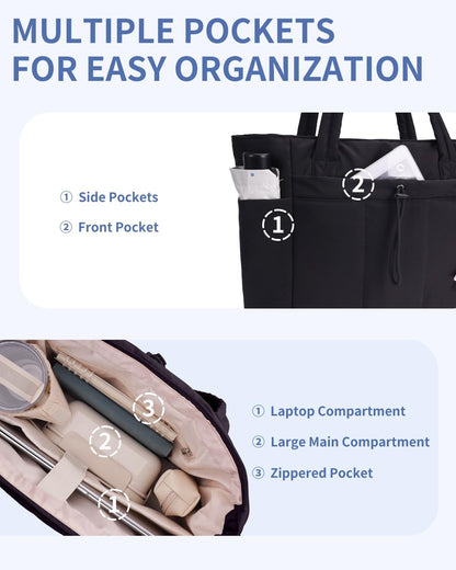 Tote Bag for Women, Puffy Handbags for Work, Travel, Nurse