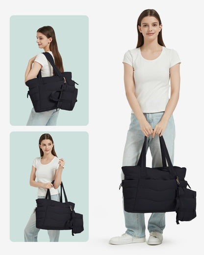 Tote Bag for Women, Puffy Handbags for Work, Travel, Nurse