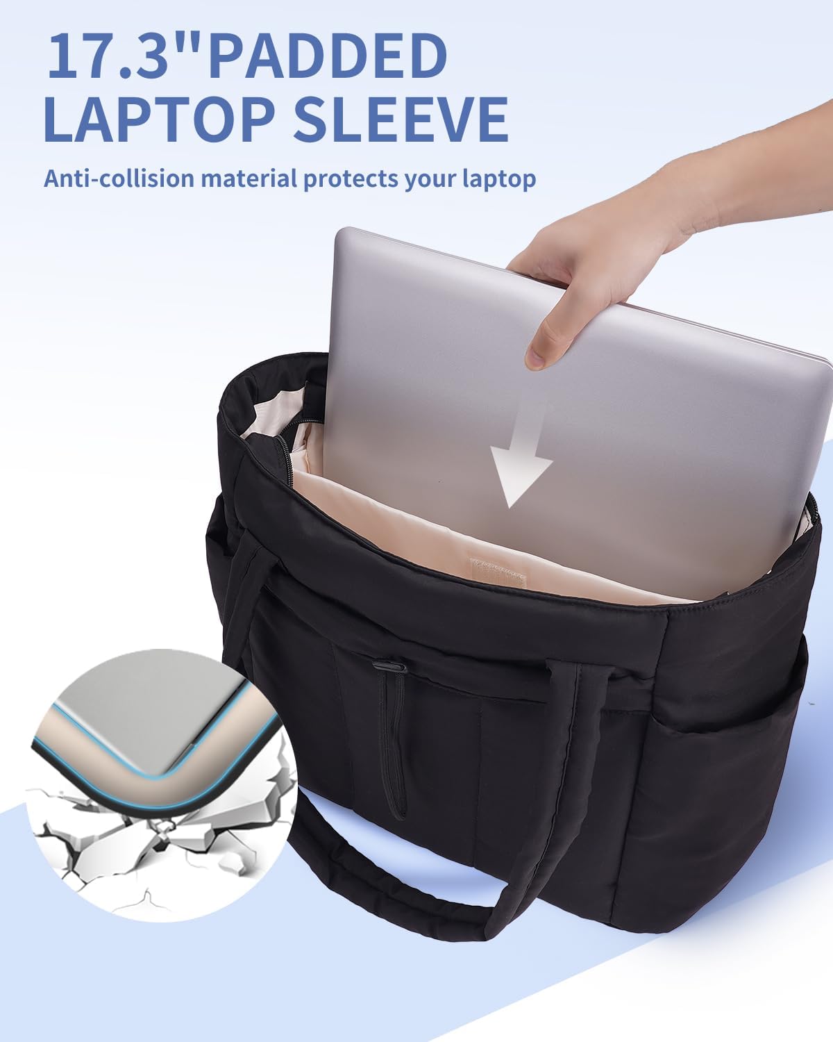 Tote Bag for Women, Puffy Handbags for Work, Travel, Nurse