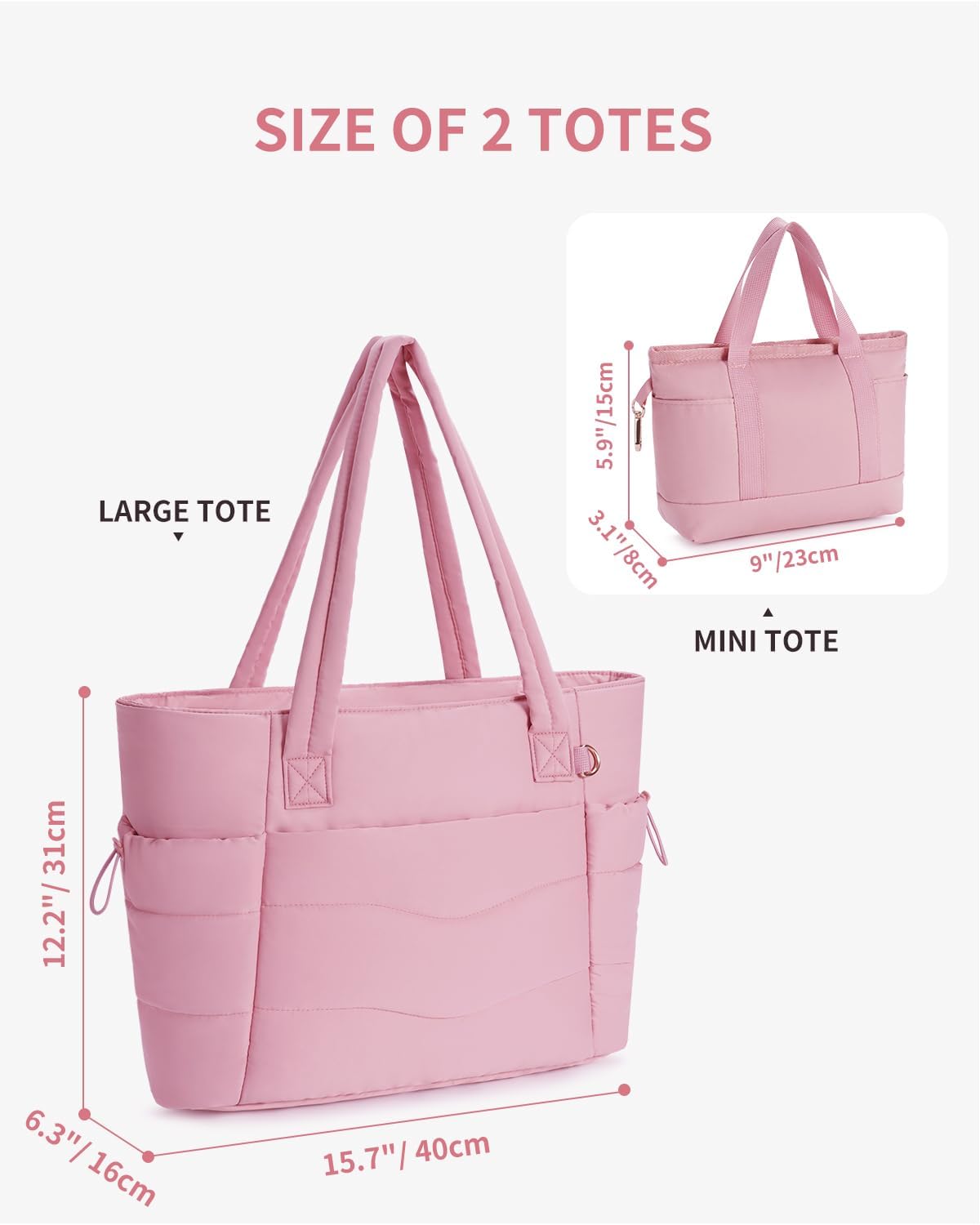 Tote Bag for Women, Puffy Handbags for Work, Travel, Nurse
