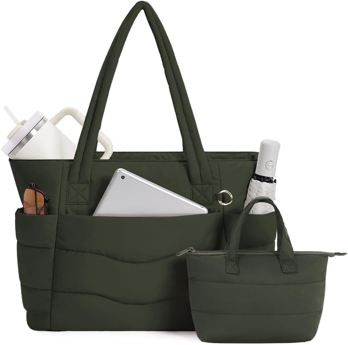 Tote Bag for Women, Puffy Handbags for Work, Travel, Nurse