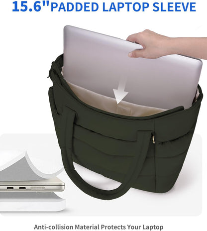 Tote Bag for Women, Puffy Handbags for Work, Travel, Nurse