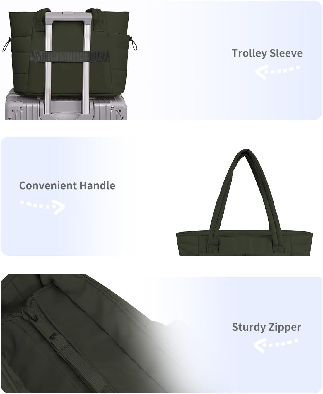 Tote Bag for Women, Puffy Handbags for Work, Travel, Nurse