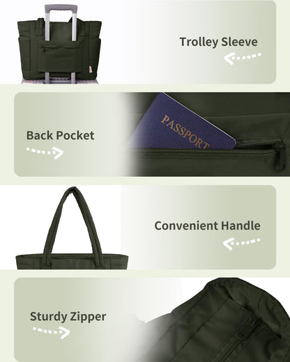 Tote Bag for Women, Puffy Handbags for Work, Travel, Nurse