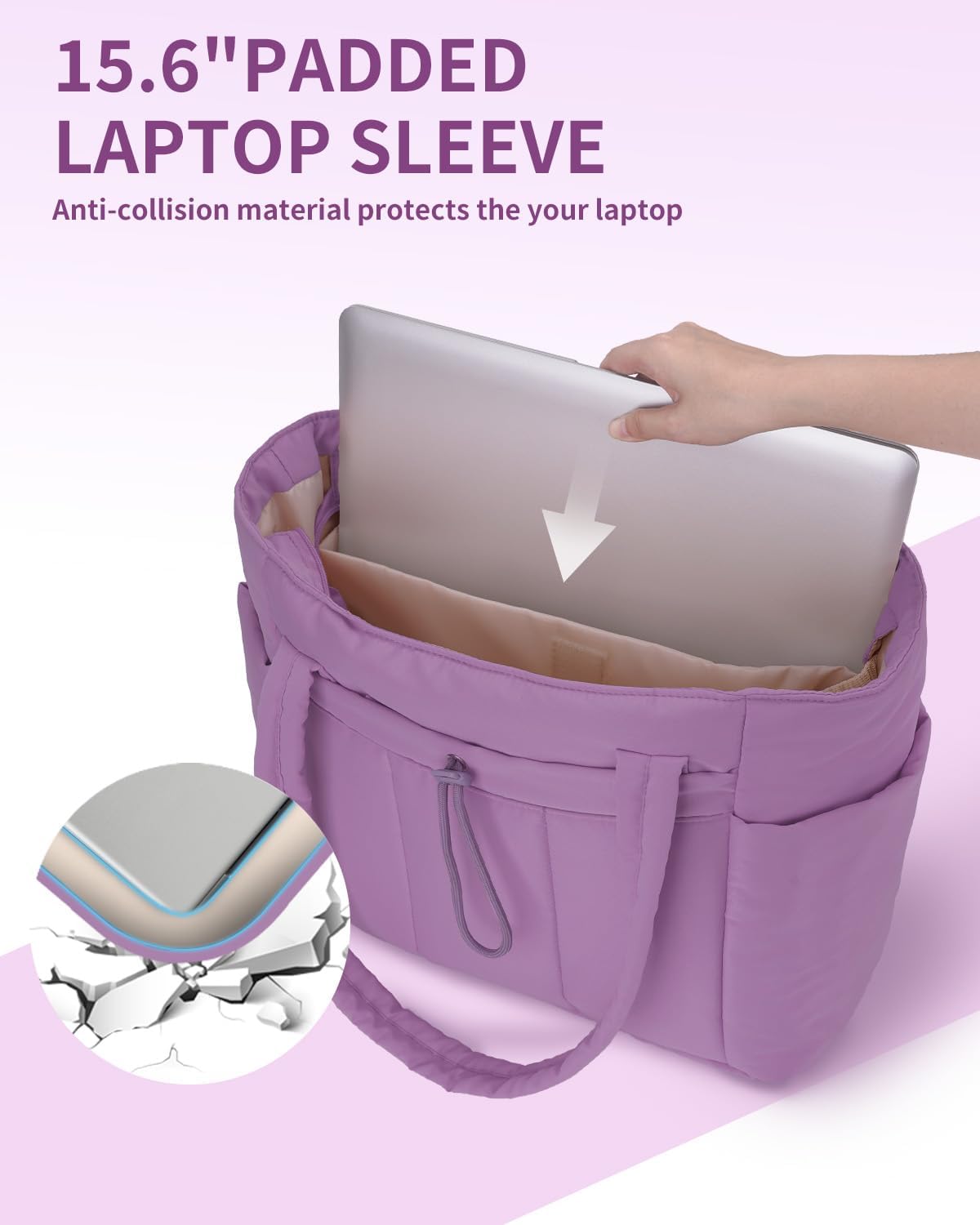 Tote Bag for Women, Puffy Handbags for Work, Travel, Nurse