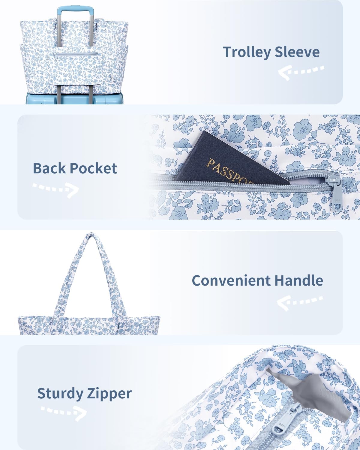 Tote Bag for Women, Puffy Handbags for Work, Travel, Nurse