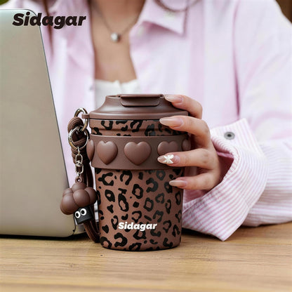 + 12 oz Travel Coffee Mug Spill Proof Leak Proof, Stainless Steel Thermal Coffee Cup with Lid, Resuable Cup for Hot and Cold, Portable Tumbler for Women, Green