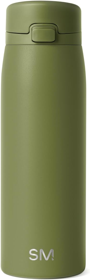 Simple Modern Sidekick Travel Coffee Mug | Ceramic-Lined Insulated Stainless Steel Tumbler | Leak-Proof and Cup Holder Friendly | 16oz, Almond Birch Mix