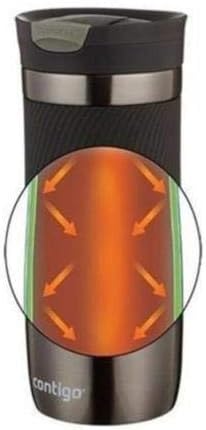 Contigo Byron Snapseal Travel Mug, Stainless Steel Thermal mug, vacuum flask, leakproof tumbler, coffee mug with BPA free Easy-Clean Lid, 470 ml, Vivacious