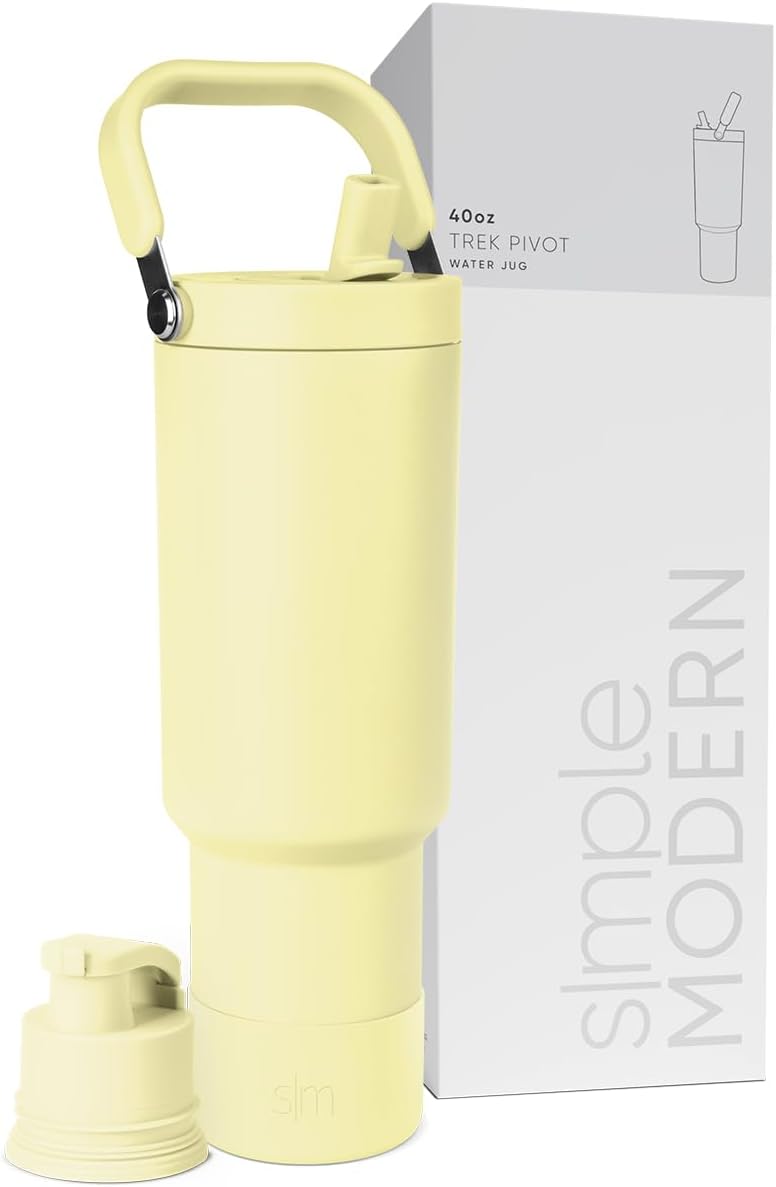 Simple Modern Trek Pivot | 40oz Flip Straw Tumbler with Handle | Water Bottle & Boot | Interchangeable Straw & Chug Lids | Insulated Stainless Steel Jug | Gym Sports Outdoors | Forest - Colors B