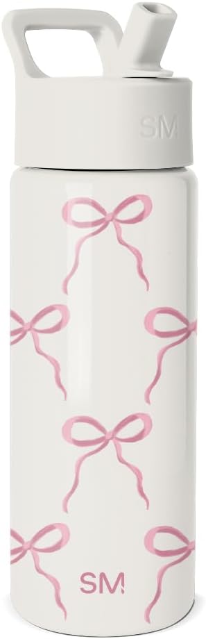 Simple Modern Kids Water Bottle with Straw Lid | 14oz Insulated Stainless Steel Kids Tumbler & Spill Proof Toddler Cup for School, Girls, Boys | Summit | Chloe Floral - Colors B